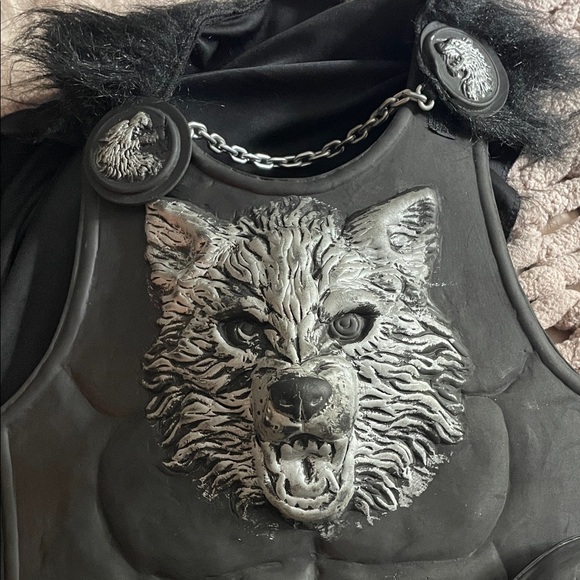 Vintage Kids Wolf Jon Snow Medieval Renaissance Knight Costume - Picture 2 of 5